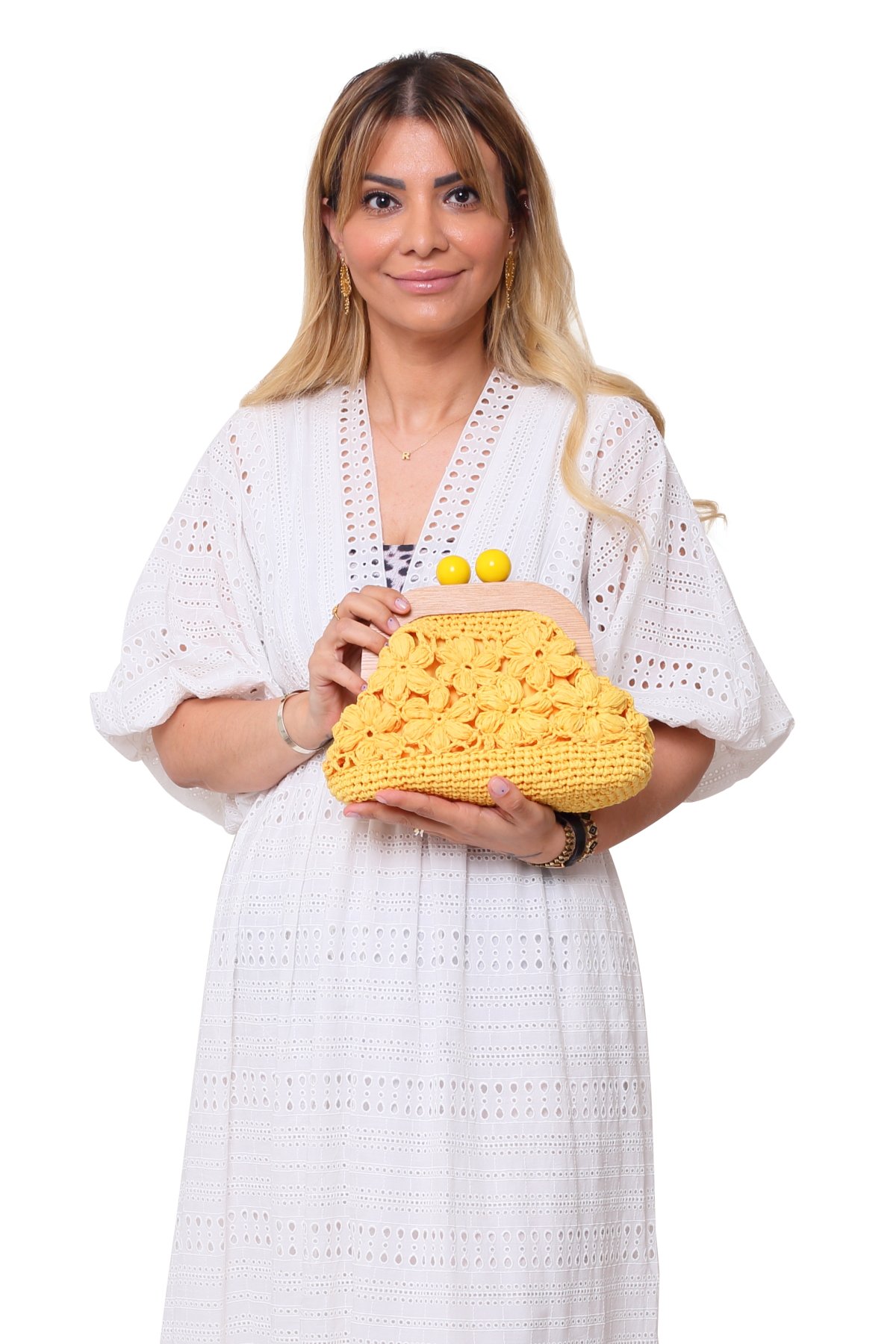 Yellow Daisy Wristlet Bag